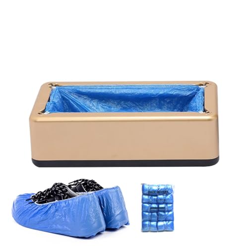 Qutalmi Dispensador Automático De Fundas Para Zapatos, 100 Fundas De Zapatos Patucos Desechables Para Interiores, Dispensador De Bolsas Para Zapatos Portátil, Para El Hogar, Oficina, Fábrica