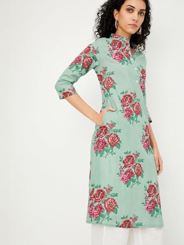 Image of Max Women's Cotton Floral Regular Kurta