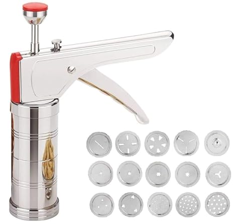 Image of ALLWIN Stainless Steel Idiyappam Maker Machine with 15 Jali Plates Multipurpose Kitchen Press for Murukku Chakli Sev Noodles Namkeen Snack Maker Heavy Duty Hand Press Tool for Home Kitchen Use