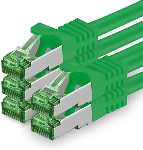 Cat.7 ethernet cable 0,5m - 10 Colors Set - 10 pieces - Cat7 lan network 10GBASE-T - 10000 Mbps (Sftp Pimf) double shielded patchcable RJ45 plug Cat.6a