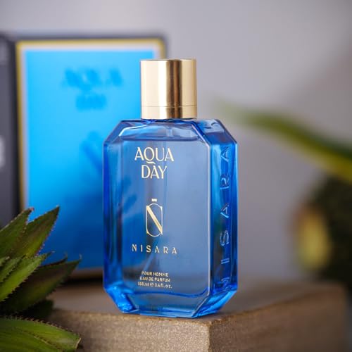 Image of Nisara Aqua Day EDP Perfume for Men, 100ml | Premium Long Lasting Eau De Parfum| Fresh Aquatic, Citrusy & Musky Fragrance with Lemon, Grapefruit, Ginger & Amber Notes for Him