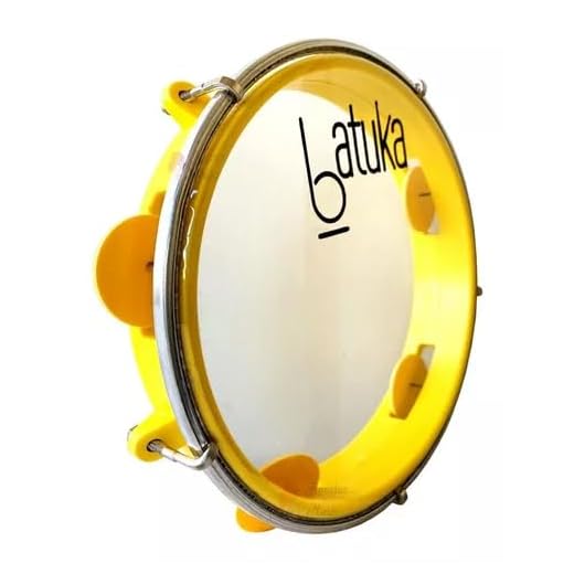 Pandeiro Abs Junior Pele Cristal Amarelo 08" Batuka- Luen