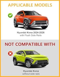 Tuyoung 220lbs Roof Rack Cross Bars Compatible with 2024 2025 2026 Hyundai Kona & Kona Electric, Lockable Heavy Duty Aluminum Roof Rails Crossbars Black Rooftop Cargo Carrier Luggage