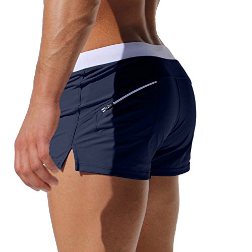 Image of TONLEN Mens Swimwear Short Swim Trunks with Zipper Pocket