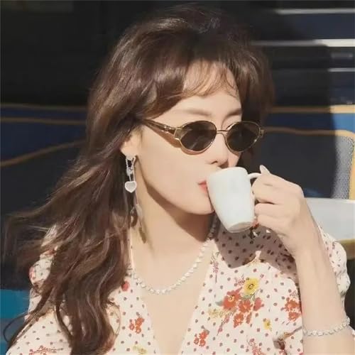 Metal Sunglasses for Men and Women Sun Glasses Oval Eyewear Shades Uv4002