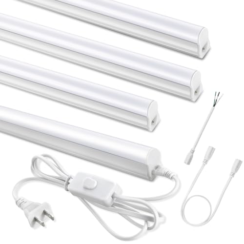 Image of T5 LED Shop Lights 4FT, 20W 2300lm 6500K, Cabinet and Garage Light 4 Pack