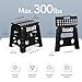 Delxo Folding Step Stool, 13 inch Non-Slip Foldable Stools Up to 300 LBS, Step Stool with Handle, Lightweight for Kitchen, Bathroom, Bedroom, Garden, Black, 1PC