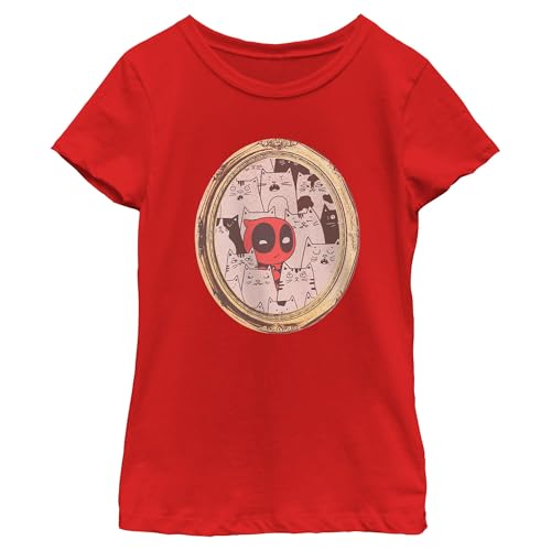 Marvel Girl's Deadpool Cats Animated Frame T-Shirt