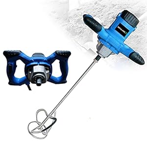 Mörtelrührer Rührwerk 2600W, Elektrischer Handrührgeräte 0-1500U/min 6-Gang Einstellung Betonmischer, M14 Spiralstange Rührer für Mörtel Ø 120 mm,Mischer für Futter, Gips, Farbe Zementmischmaschine