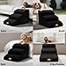 Thihome Hundetreppe für Kleine Hunde, Haustiertreppe 3 Stufen, Hochdichtem Schwamm Hundetreppen 40cm Hoch, Hunde Treppe mit Waschbarem Bezug, Rutschfestem Hunderampe für Bett & Sofa, Schwarz