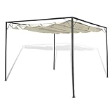 Material del marco: Acero vidaXL Cenador de Jardín y Toldo Rectráctil Acero Tela Crema Pérgola con Dosel