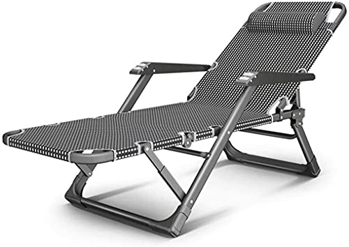 Chaise longue zéro gravité pliante et réglable en gris pour jardin et camping