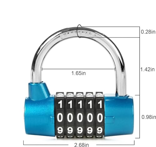 Image of Istara Heavy Duty 5-Digit Combination Steel Padlock | Resettable Code Lock with 100,000 Combinations & Hardened Steel Shackle | High Security Metal Padlock for Gym, Locker, Gate & Travel (Model-2)