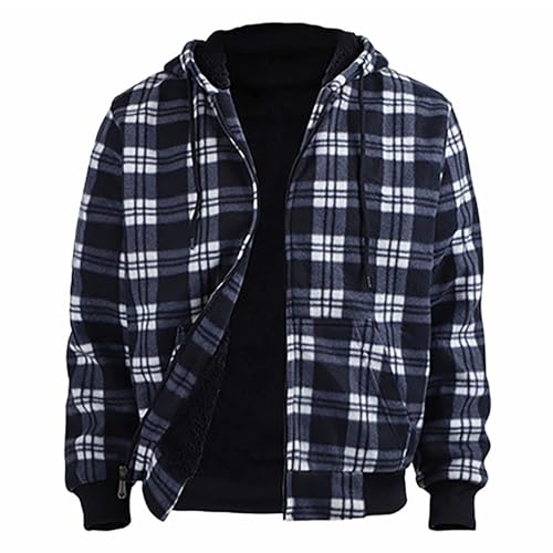 Sweat à capuche flanelle homme avec poches et veste écossaise manches longues