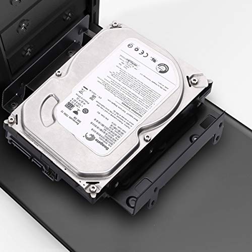 Cinolink 5.25 to 3.5 Drive Bay Adapter HDD SSD Mounting Bracket 5.25 inch to 2.5 or 3.5 Inch Internal Hard Disk Drive Mounting Kit with Screws and Shock Absorption Rubber Washer- Black