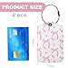 2 PCS Cute Luggage Tag, Pink Bow Luggage Tags,Fashion Travel Tags for Women,with Privacy Protection Back Cover,Suitable for Suitcases Travel Bags Backpacks Handbags (Pink)