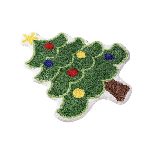 クリスマス バスマット | クリスマスツリー サンタ フロアマット 装飾 | 吸水性 滑り止め 洗濯可能 マット 室内 屋外 玄関 浴室 台所 居間 寝室 用 | ホームデコレーション