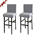 Jaotto Fundas de Silla de Bar 2 Piezas,Fundas para Taburetes Cuadrados de Cocina,Modernas Fundas Taburetes Altos Giratoria Corta Silla Lavable,Cubiertas para Taburete de Bar(Humo Gris,2 Pack)