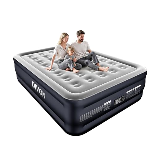 DIVON Queen Air Mattress with Built in Pump Raised, 2 Min Self Inflatable Mattress, 18’’ Blow up...