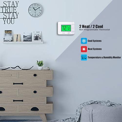 Garystat G711 Upgraded Multi-Stage Non-Programmable Thermostats For Home 2 Heat/2 Cool thumb #1