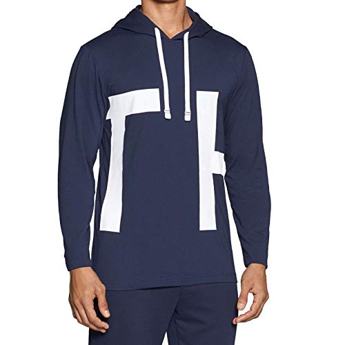Tommy Hilfiger Men's Logo Pullover Hoodie, Dark Navy,XXL - US