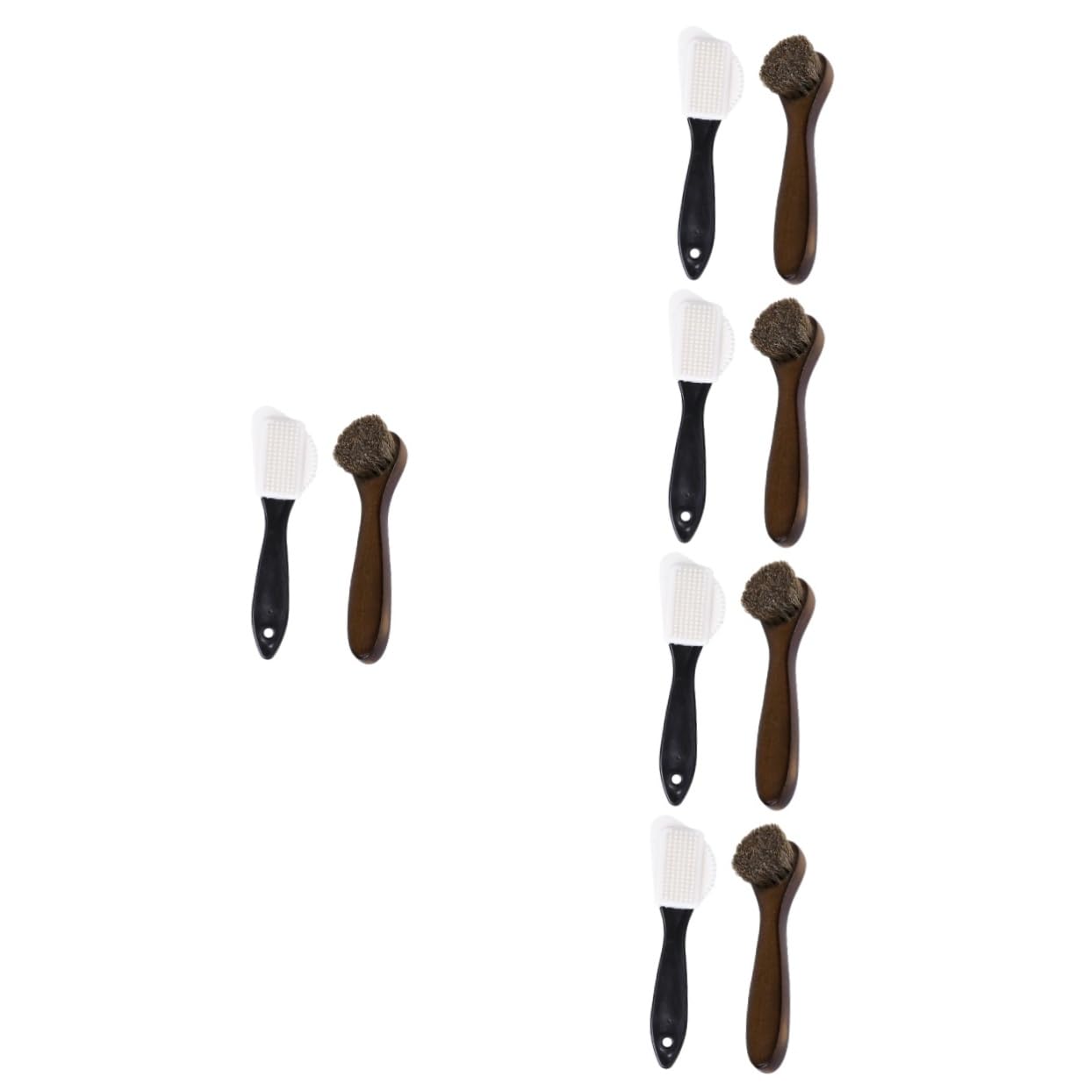5 Set Spazzola Lucidatura in Pelle Spazzola Per Scarpe A Doppia Faccia Spazzola Per Lucidare Le Scarpe Detergente Per Spazzole Per Macchia Bianco Criniera 2 Pezzi * 5