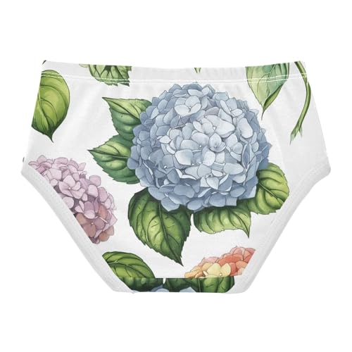 Cotton Girls Underwear Toddlers Colorful Hydrangea White Girl Panties Cute Aesthetic Briefs Kids Undies 2t2