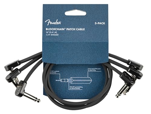 Câbles de raccordement Fender Blockchain jack coudé 40,6 cm