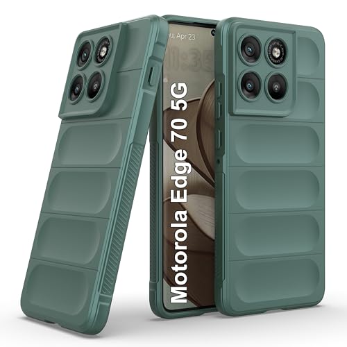 Image of Zapcase Back Case Cover for Motorola Edge 70 5G | Compatible for Motorola Edge 70 5G Back Cover | Liquid Silicon Magic Case with Camera Protection | Dark Green