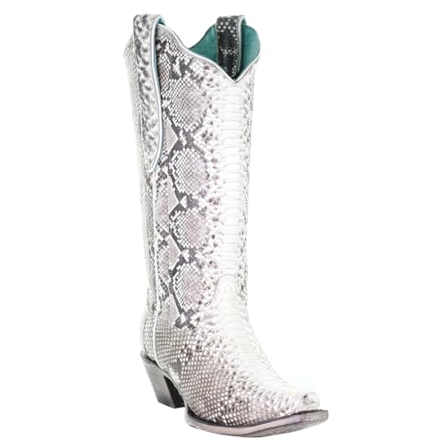 CORRAL LADIE'S NATURAL PYTHON, SNIP TOE, LEATHER SOLE, WESTERN, A37982