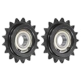 uxcell #40 Chain Idler Sprocket, 17mm Bore 1/2' Pitch 17 Tooth Sprocket Tensioner, C45 Carbon Steel 40 Roller Chain Sprocket with Bearing for ISO 08A Chain, 2Pcs