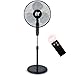 Price comparison product image NETTA Pedestal Standing Floor Fan  16 Inch, 3 Speed Settings, with 7-Hour Timer, Remote Control, Oscillating Function and Adjustable in Height  40W  Black