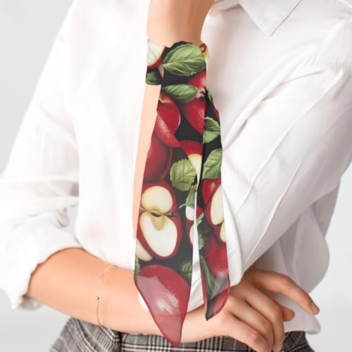 Square Head Scarf Apples Bandana Silk Feel Like Hair Wrap Shawl Lightweight Scarves Fashion Accessories for Women Girls4
