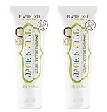Jack N’ Jill Natural Certified Kids Toothpaste – Fluoride-Free Toddler & Baby Toothpaste with 40% Xylitol, No Sugar, Suitable from 6 Months+, Flavour-Free, Pack of 2 (50g Each)