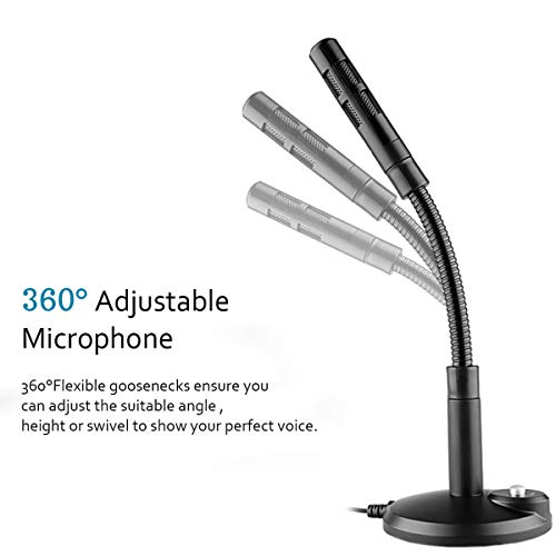 Usb Microphone For Computer, Gojiny Usb Condenser Microphone 360 Deagree Flexible Goosenecks Microphone For Pc Desktop Laptop Meeting Office Recording Podcasting #TOP1