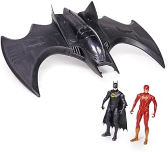 DC Comics, The Flash Ultimate Batwing Set The Flash and Batman Action Figures, 4-inch Playset Kids Toys for Boys and Girls 3 and Up