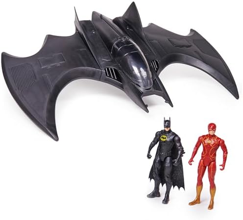 DC Comics, The Flash Ultimate Batwing Set The Flash and Batman Action Figures, 4-inch Playset Kids Toys for Boys and Girls 3 and Up