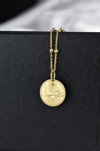 Pendentif céleste gravé or et argent : le cadeau idéal avec maille forçat