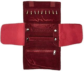 Small Velvet Travel Jewelry Roll Bag Organiser, Luxury Portable Jewellery Roll Case for Necklaces Rings Earrings Best Gifts
