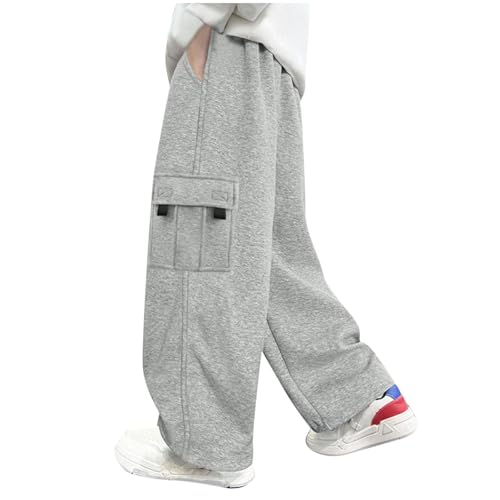 Baggy Cargo Sweatpants for Boy Girls 2025 Fashion Elastic High Wait Joggers Lounge Cozy Straight Athletic Gym Pants
