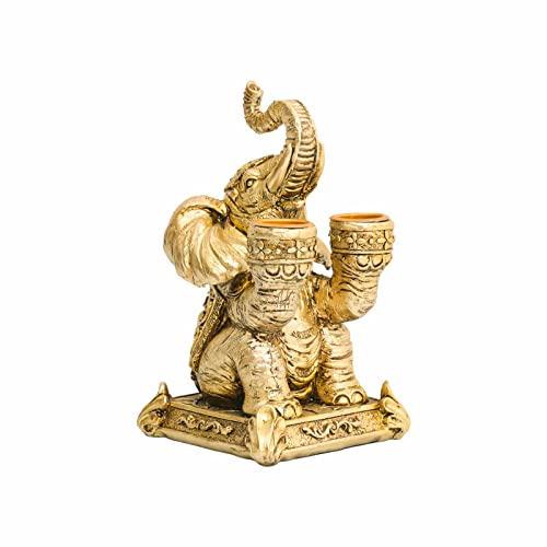 Gold Elephant Candle Holder For Tea Lights Candlesticks Pillar Candles Vintage Elegant Table Centerpiece Resin Decorative Stick Holders Home Decor Elefantes Shape Statues #TOP6