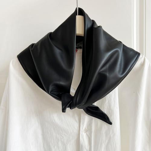 Leather Triangle for Women Y2k Head Scarf Gothic Scarf Wild Rags Neckerchief Fisherman Aesthetic Accessories2