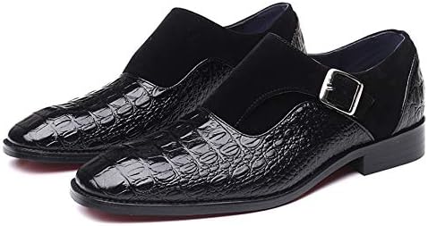 Men's Dress Loafer Shoes Monk Strap Plain Toe Slip On Loafers Fashion Formal Business Dress Shoes Black 5.5 US | Image 3