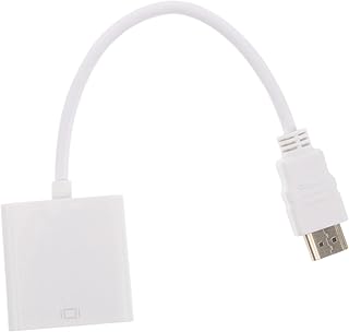 Tofficu Cable Adaptador De Vídeo para HDTV a Vga De Alta Velocidad, Convertidor De Señal para Pantallas HD, Uso Reuniones y Entretenimiento, Compatible Sistemas a Vga, Color Blanco