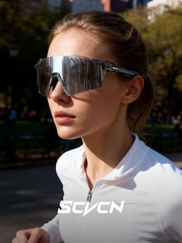 SCVCN Cycling Sunglasses for Men Women, UV400 Sports Sunglasses with HD TAC Lens, 28g Lightweight TR90 Frame, Adjustable Nose Pad & Airflow Vents for Running 06 — view 4