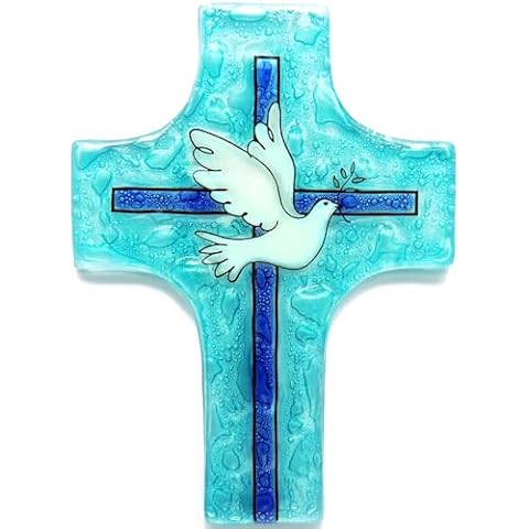 Bolla Glass Art White Dove Cross Cover