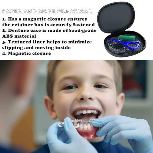 Zahnschiene box,Zahnspangendose,Spangendose für Knirscherschiene,Tragbarer,Retainer Box,Zahnersatz Aufbewahrung,Von Zahnspangen und Zahnersatz Bei Erwachsenen und Kindern (Schwarz)