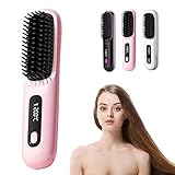 Numoya Go Brush Pro, Numoya Gobrush Pro, Numoya Portable Straightener Brush - Gobrush Pro, Numoya Styling Brush, Numoya Hair Brush,Go Brush Pro Hair, Hair Straightener Brush (Piink)