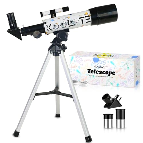 Telescope for Astronomy Beginners – 50mm Aperture Portable Refractor Telescope with Adjustable Tripod, 2 Interchangeable Eyepieces,Easy Set Up & Lightweight for Travel