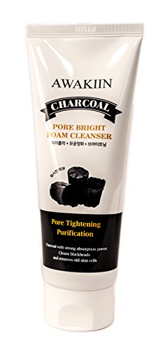 Korean Skin Care Charcoal Face Wash, Skin Brightening Foaming Facial Cleanser
